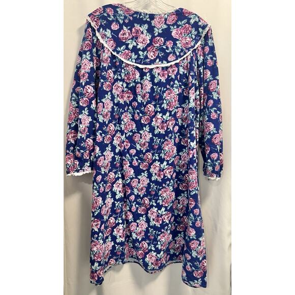 Lanz of Salzburg | Women's Nantucket Rose Flannel Cottage Gown | Size Large - Picture 4 of 7